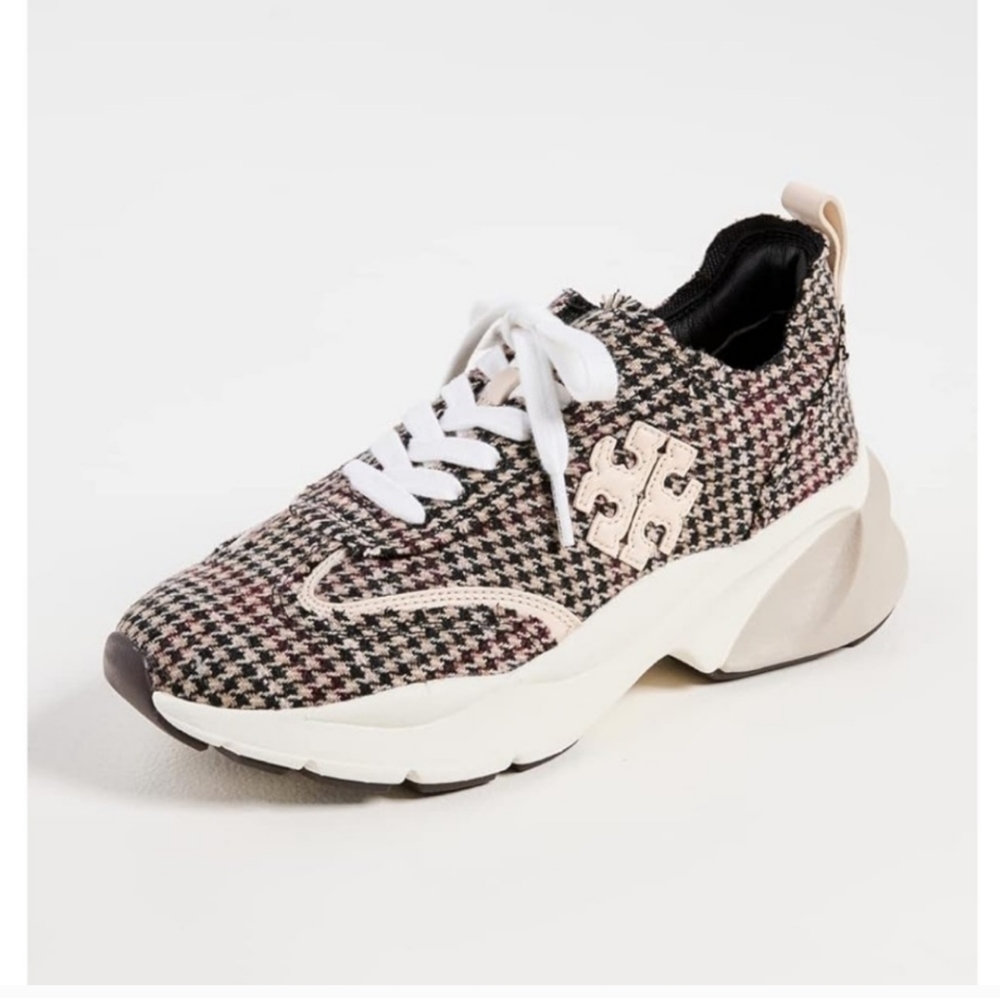 "Lucky" Trainer By Tory Burch Houndstooth Womens 7.5